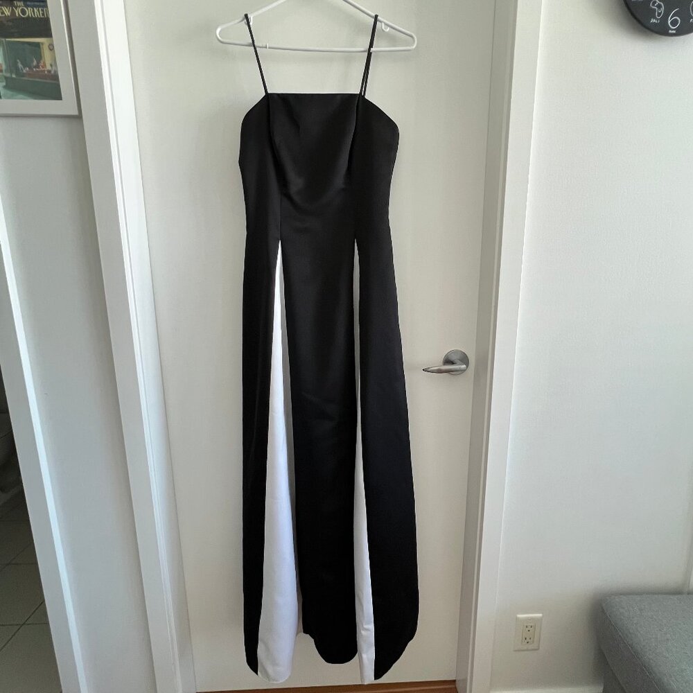 Fairweather Black & White Formal Gown Square Neck Maxi Dress Size 4